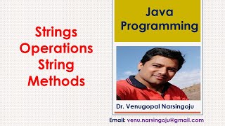 Strings Operations  String Methods  Venugopal Narsingoju [upl. by Ynelram710]