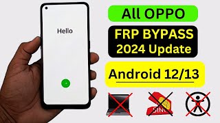 All Oppo FRP Bypass Android 1213 Without Pc 2024 New Security Update  Oppo Google Account Bypass [upl. by Eihcra47]