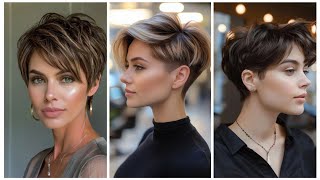 Attractive and outclass short haircuts short pixie hairstyle for girls2024 [upl. by Anayik]