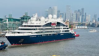 Ponant Le Champlain  Luxury Passenger CruiseShip  Superyacht  Tower Bridge London🛥️ [upl. by Weirick701]