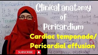 Clinical anatomy of pericardium  Pericardial effusion cardiac temponade Dysphagia thorax anatomy [upl. by Peregrine]