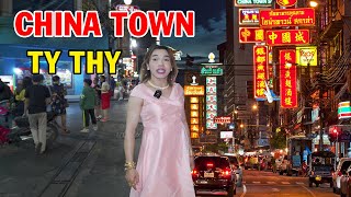 Ty Thy khám phá chợ đêm CHINATOWN tại Thái Lan  Ty Thy Vlog Gỏi đu đủ du lịch Phố Hoa [upl. by Lenoyl]