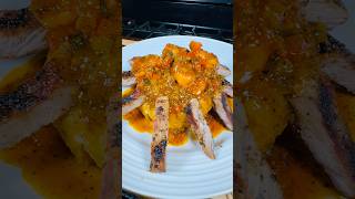 Mofongo de camarones con Filete de Primera thebutcher05 [upl. by Ignatzia]