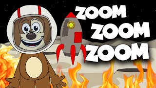 Zoom Zoom Zoom Were Going To The Moon  Nursery Rhymes And Kids Songs  Puppy Hey Hey [upl. by Schou454]