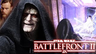 Star Wars Battlefront II Emperor Palpatine VS ObiWan Kenobi [upl. by Rawlinson]