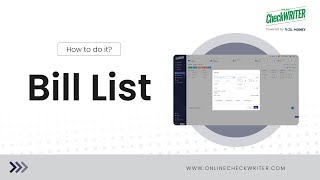 Create and manage bills  OnlineCheckWritercom  Powered by Zil Money [upl. by Redlac794]
