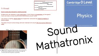 Sound its Speed Audibility Limit Sec34 part A IGCSE amp O level Physics 5054 [upl. by Ajssatsan508]