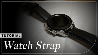 How to make a Watch strap Galaxy watch3 Leather crafts [upl. by Notnil]