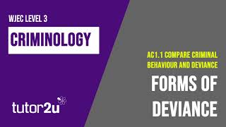 Forms of Deviance  WJEC Criminology  Unit 2  AC 21 Revision [upl. by Amme]