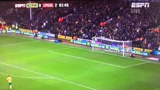 Luis Suarez Hattrick Goal v Norwich 280412 [upl. by Saire]