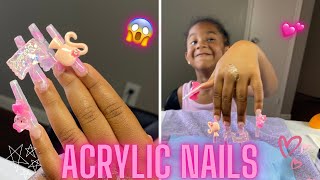 5 Year Old Gets Extra Long Kawaii Acrylic Nails [upl. by Aikenahs]