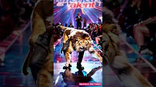 The old man transformed into a lion surprising the audience americangottalent agt ai [upl. by Eniagrom]