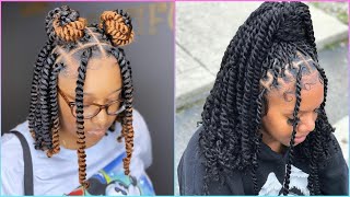 ✨TWISTS WITH BRAIDING HAIR  Protective Styles Compilation [upl. by Obau]