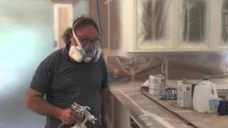 painting oak kitchen cabinets in white dove [upl. by Bohlen]