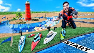 RC Boat Race Challenge on Mini Water Canal🔥 कौनसी नाव जीतेगी रेस Looser Will Get Mud Bath [upl. by Cynthy540]