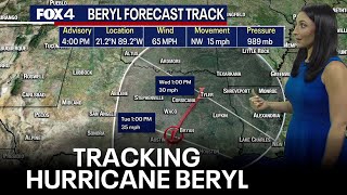 When will Hurricane Beryl hit Texas [upl. by Aizatsana744]