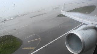 Full Throttle HD 757 Takeoff Through an Intense Miami Rainstorm [upl. by Betthel855]