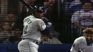 1995 ALDS Gm1 Ken Griffey Jr blasts two home runs [upl. by Akirdnahs]