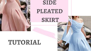 HOW TO DRAFT A SIDE PLEATED SKIRT PATTERN  DIY MAXI SKIRT WITH SIDE PLEATS [upl. by Bar428]