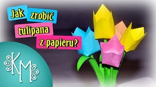 Jak zrobić tulipana z papieru na Dzień Mamy Tulipan origami z karteczek Kreatywna Mamy [upl. by Qidas]