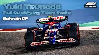 Yuki Tsunoda Full Qualifying Team Radio  2024 Bahrain Grand Prix [upl. by Arutnev]