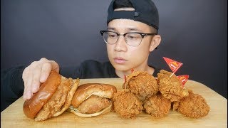 POPEYES CHICKEN SANDWICH AND JOLLIBEE SPICY FRIED CHICKEN MUKBANG  Eating Show [upl. by Nnaer91]