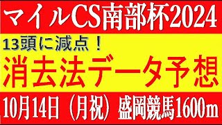 マイルチャンピオンシップ南部杯2024（盛岡競馬）⚠️13頭に減点！消去法データ予想 [upl. by Ycnej]