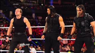 The Wyatt Family and The Shield come facetoface Raw Feb 17 2014 [upl. by Gaulin102]