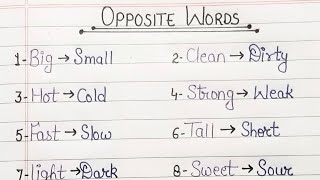 Opposite words  30 opposite words for kids  antonyms words for kids oppositewords [upl. by Genie]