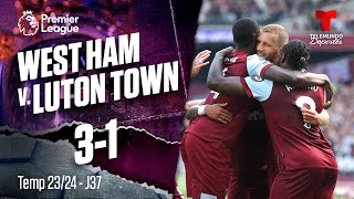 West Ham v Luton Town 31  Highlights amp Goles  Premier League  Telemundo Deportes [upl. by Newhall]