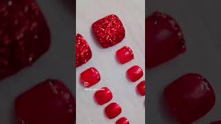 Beautifull wedding nails 💅 red glitter Nail Stone nails viralshorts viralvideo trending nail 💅 [upl. by Htiekel841]