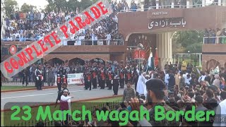 Wagah Border Lahore  23 march complete parade  Visit Lahore Pak India border [upl. by Esiocnarf]