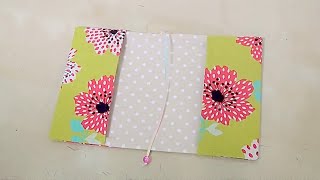 How to make a fabric book cover sewing tutorial [upl. by Llert]