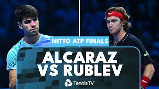 Carlos Alcaraz vs Andrey Rublev Entertaining Match Highlights  Nitto ATP Finals 2024 [upl. by Gonzalo876]