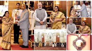 Receiving Padma Bhushan from the President of India l K S Chithra [upl. by Oelak]