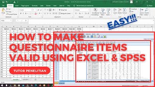 HOW TO MAKE QUESTIONNAIRE ITEMS VALID USING EXCEL amp SPSS [upl. by Attenahs]