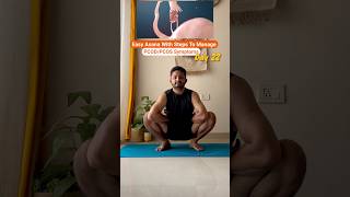 Day 22 Manage PCODPCOS symptoms through yoga asana shown with detailed instructions shorts [upl. by Sral728]