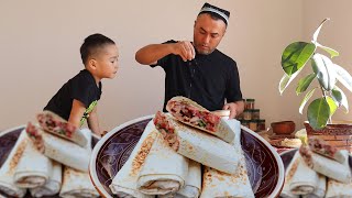 Uy shatoyitida Lavash tayyorlash  Shawarma Cooking Popular Street Food At Home  YasharBek [upl. by Adlare]