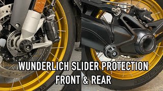 How to install the Wunderlich front fork and rear swing arm slider protection for the BMW R1250GS [upl. by Bertie22]