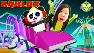 RYANS MOMMY SPENDS THE NIGHT AT AMUSEMENT PARK Lets Play Roblox Amusement Park with Combo Panda [upl. by Witherspoon]