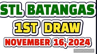 STL BATANGAS RESULT TODAY 1ST DRAW NOVEMBER 16 2024 12PM  SATURDAY [upl. by Aicilef]