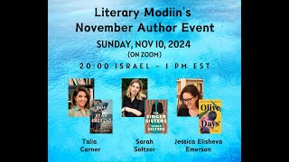 Literary Modiin November 2024 Event with Talia Carner Jessica Elisheva Emerson and Sarah Seltzer [upl. by Lind]