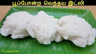 வெந்தய இட்லி  Vendhaya Idli Recipe in Tamil  Soft Idli Recipes  Fenugreek Idli [upl. by Joline]