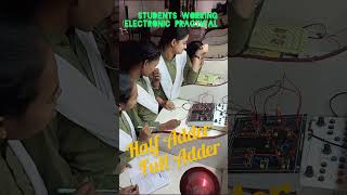 ELECTRONIC PRACTICAL HALFADDER FULLADDER youtube education ytshortsindia trending [upl. by Amathiste]