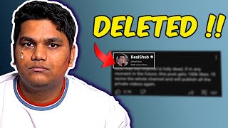 BBS Deleted his CHANNEL‼️ 😱😱 BeastBoyShub [upl. by Ohnuj758]