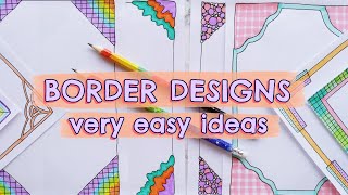 EASY BORDER DESIGN for NOTEBOOK and PROJECT FILE 🌜 AESTHETIC FRONT PAGE DECORATION IDEAS [upl. by Boehike166]