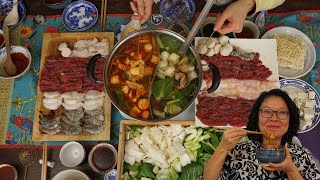 Fondue chinoise express avec un bon bouillon au saté Recette facile Idéal pour les fêtes [upl. by Ettenyar]