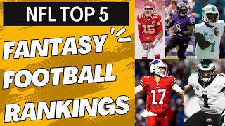 Fantasy Football Top 5 Rankings Rest of Season Week 7 FantasyFootball [upl. by Aiela]