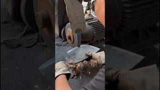 The process of forging a sharp bone cutting knife from steel plateforging [upl. by Idnam]