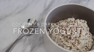 Coconut and Dark Chocolate Frozen Yogurt Recipe [upl. by Llorrac224]